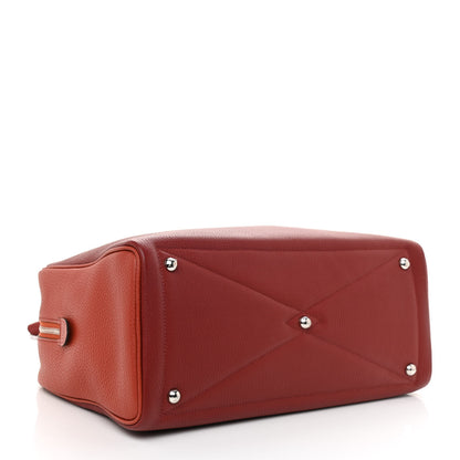 Hermes Taurillon Clemence Bi-Color Victoria II 35 Rouge H Brique 4 of 11