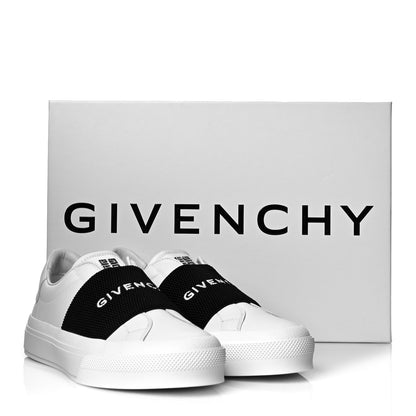 Givenchy Calfskin Band Logo Womens Urban Street Sneakers 39 White Black 10 of 10