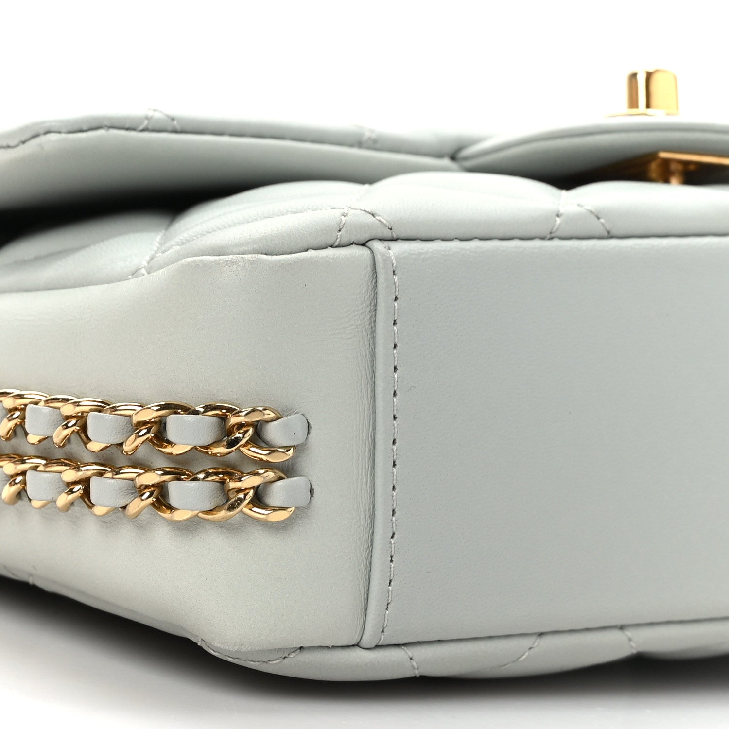 Chanel Lambskin Quilted Mini CC You Flap Light Grey 8 of 9