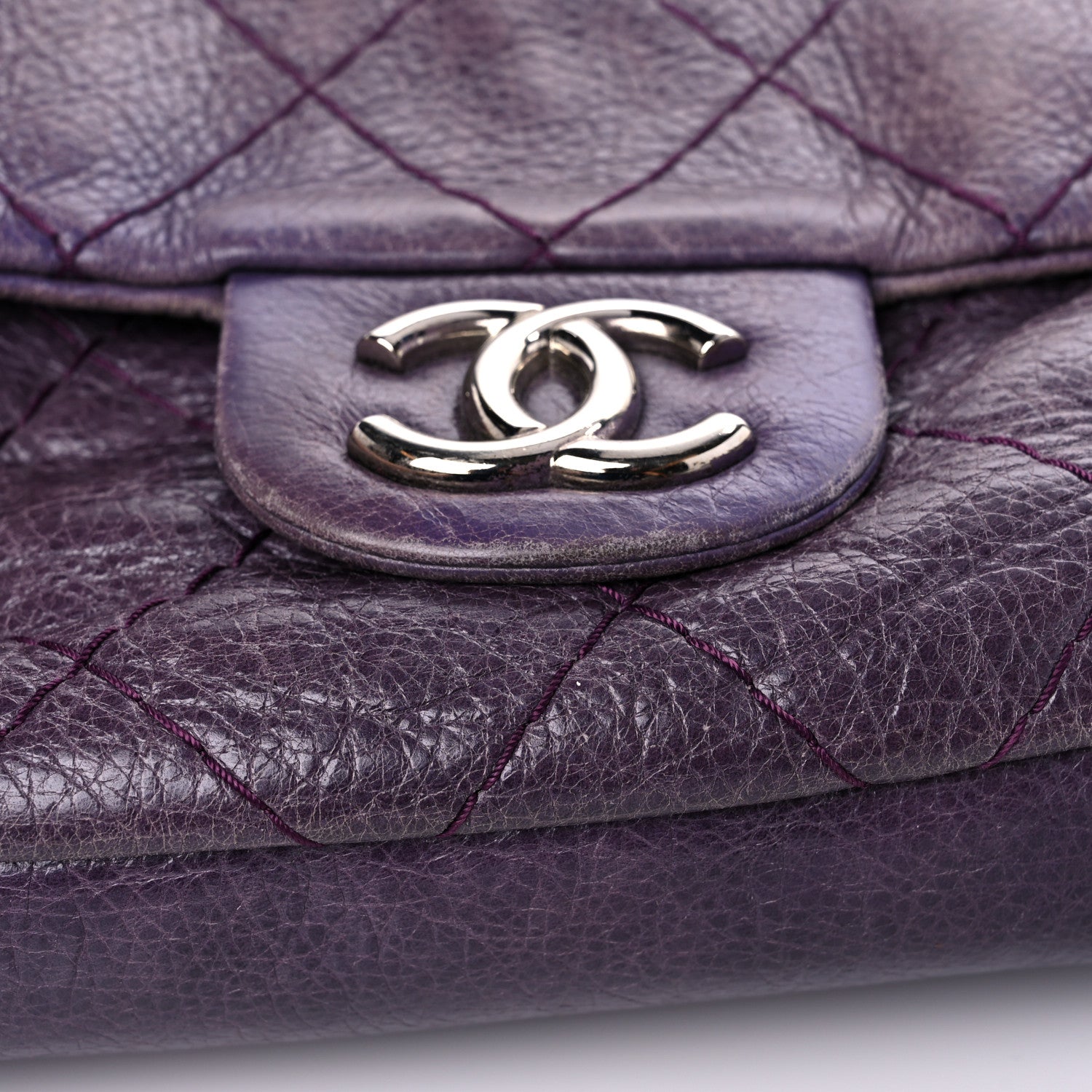 Chanel Glazed Calfskin Stitched On The Road Flap Purple 22 of 29