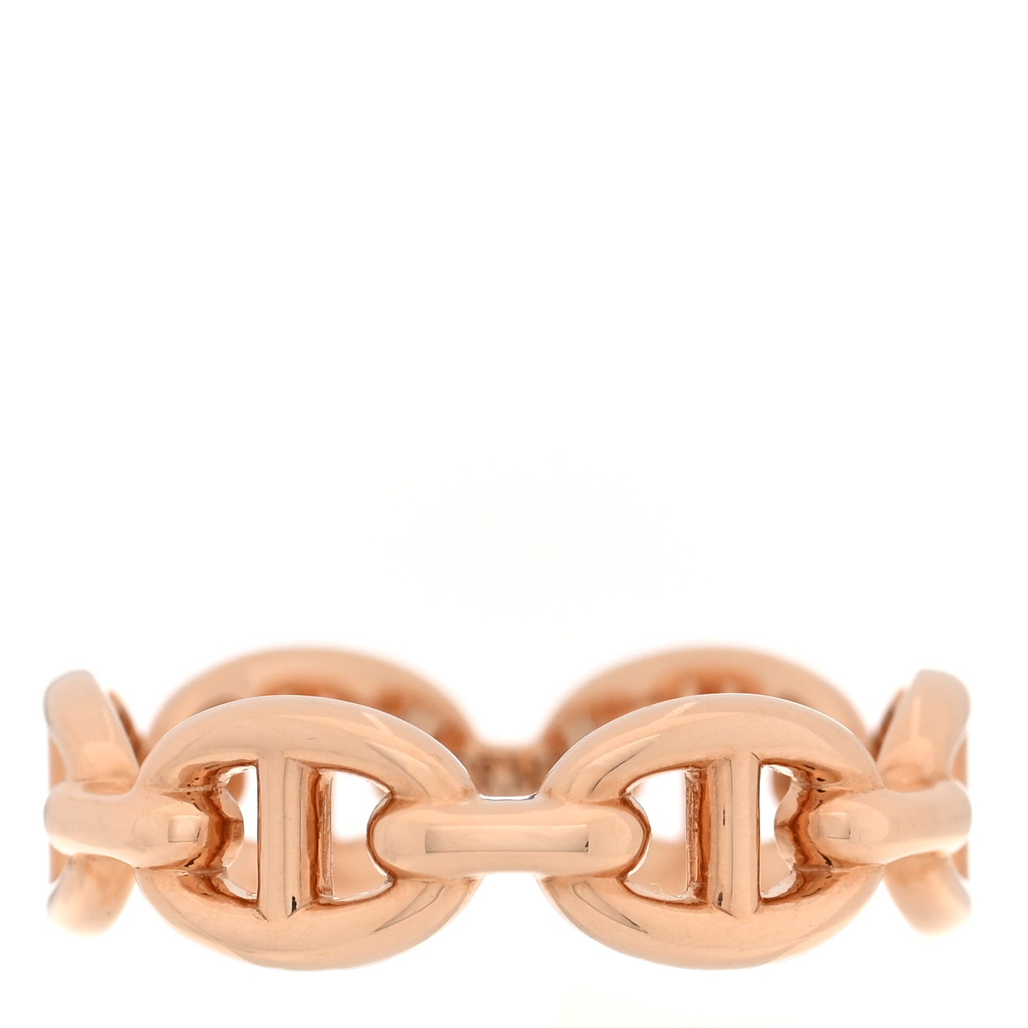 Hermes 18K Rose Gold PM Chaine d'Ancre Enchainee Ring 52 6 1 of 6