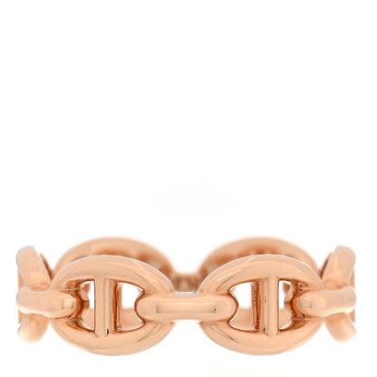 Hermes 18K Rose Gold PM Chaine d'Ancre Enchainee Ring 52 6 1 of 6