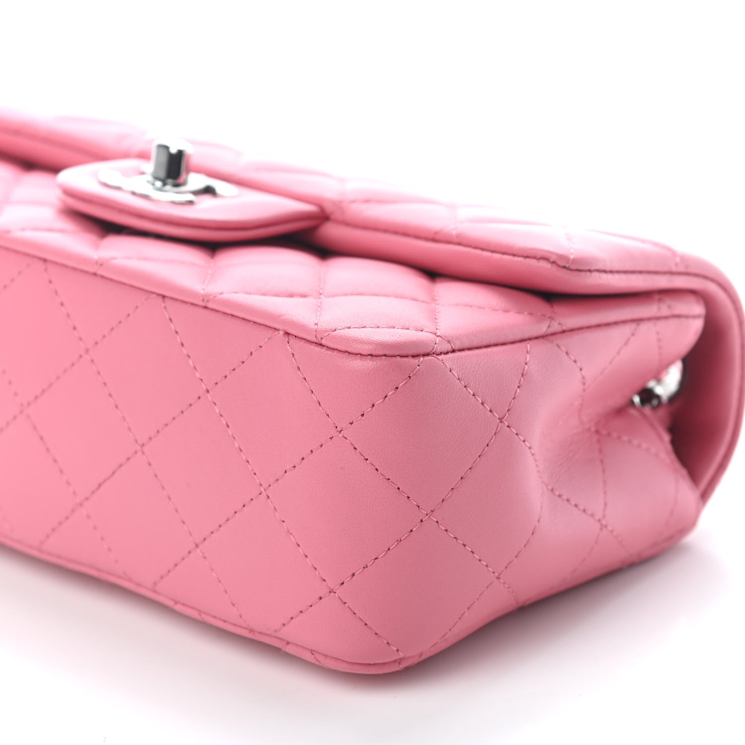 Chanel Lambskin Quilted Mini Rectangular Flap Pink 8 of 8