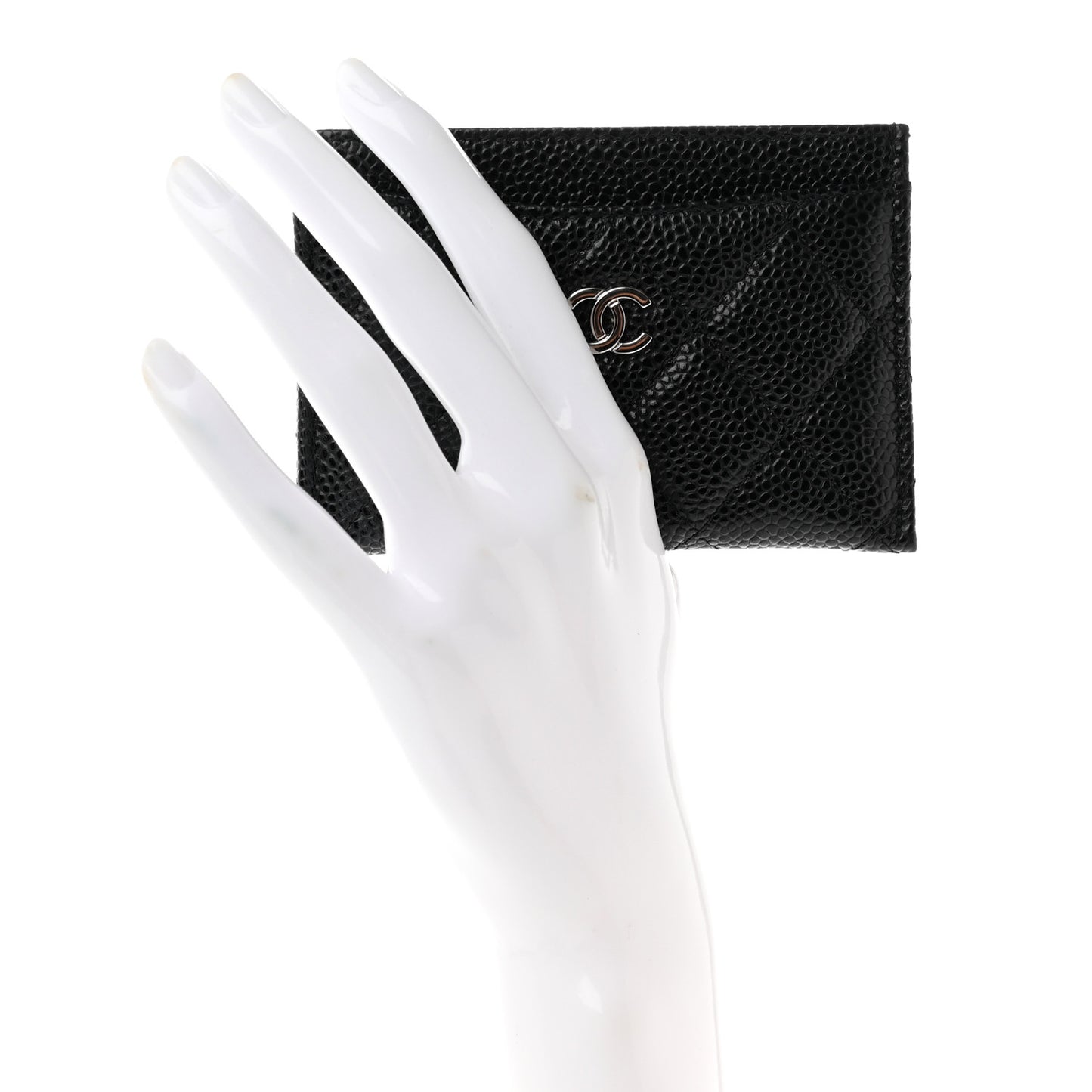 Caviar Quilted Card Holder Black