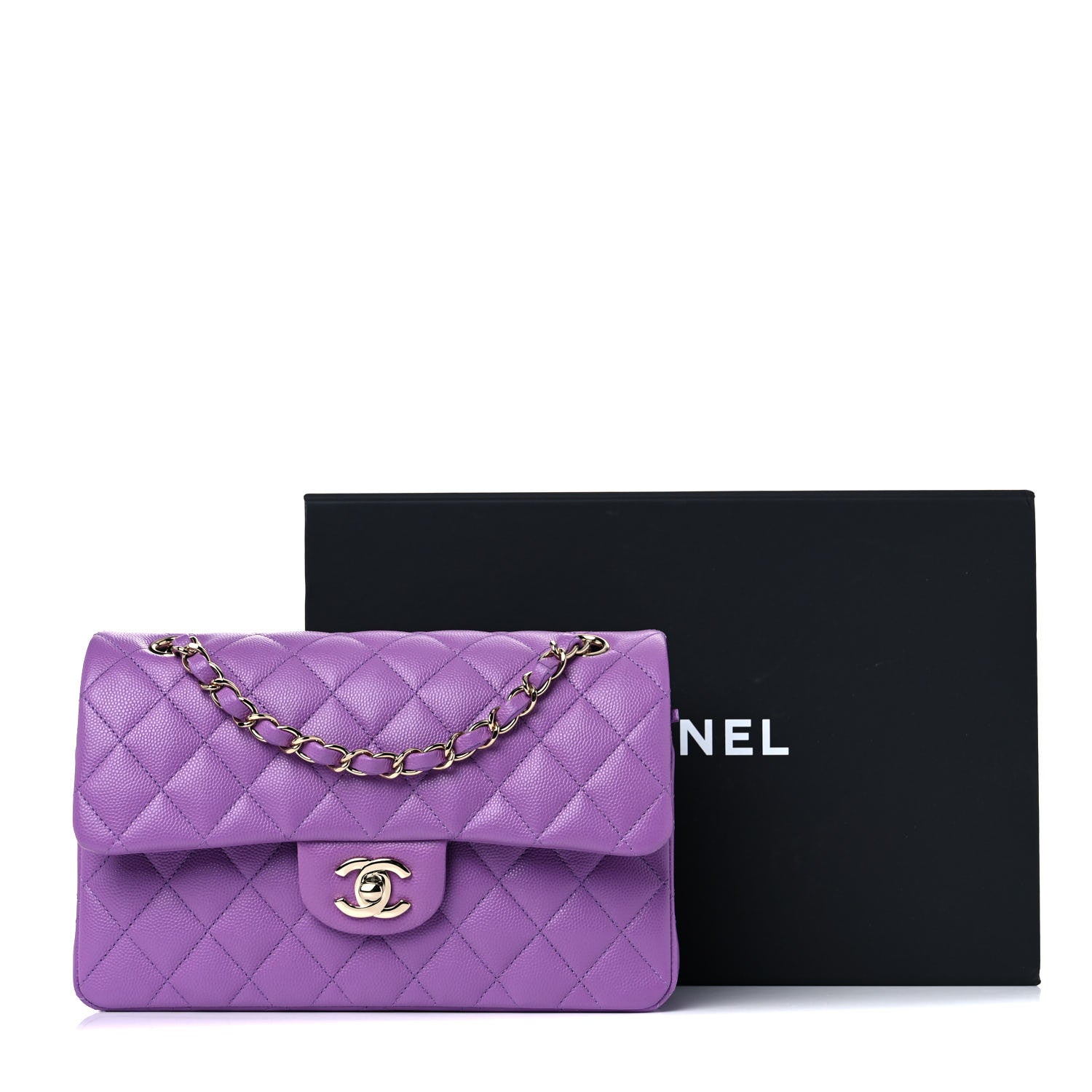Chanel Caviar Quilted Small Double Flap Purple 10 of 10