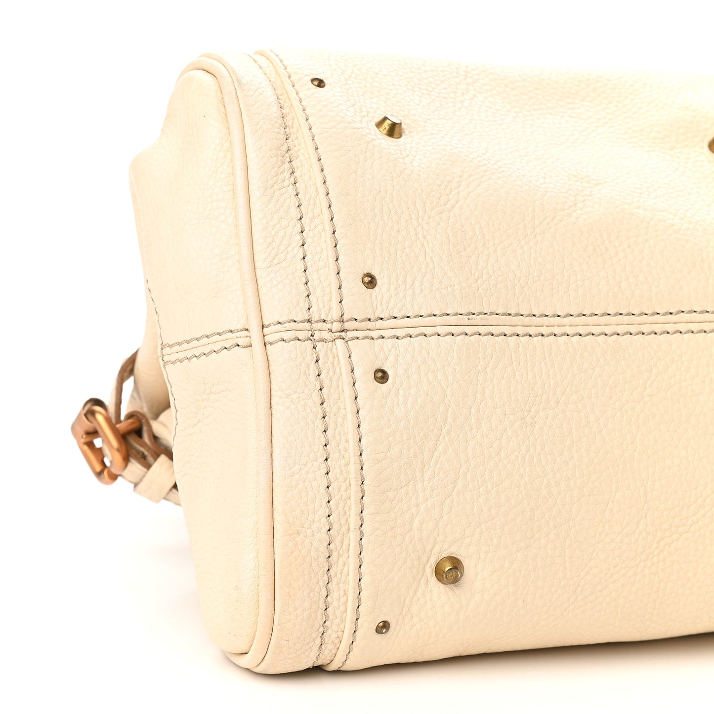 Calfskin Medium Paddington Satchel Off White