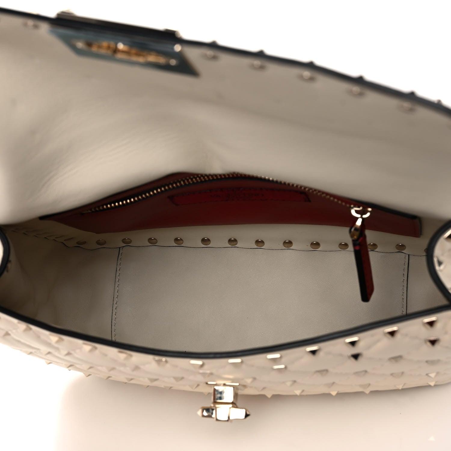 Valentino Garavani Nappa Medium Rockstud Spike Shoulder Bag Light Ivory 5 of 11