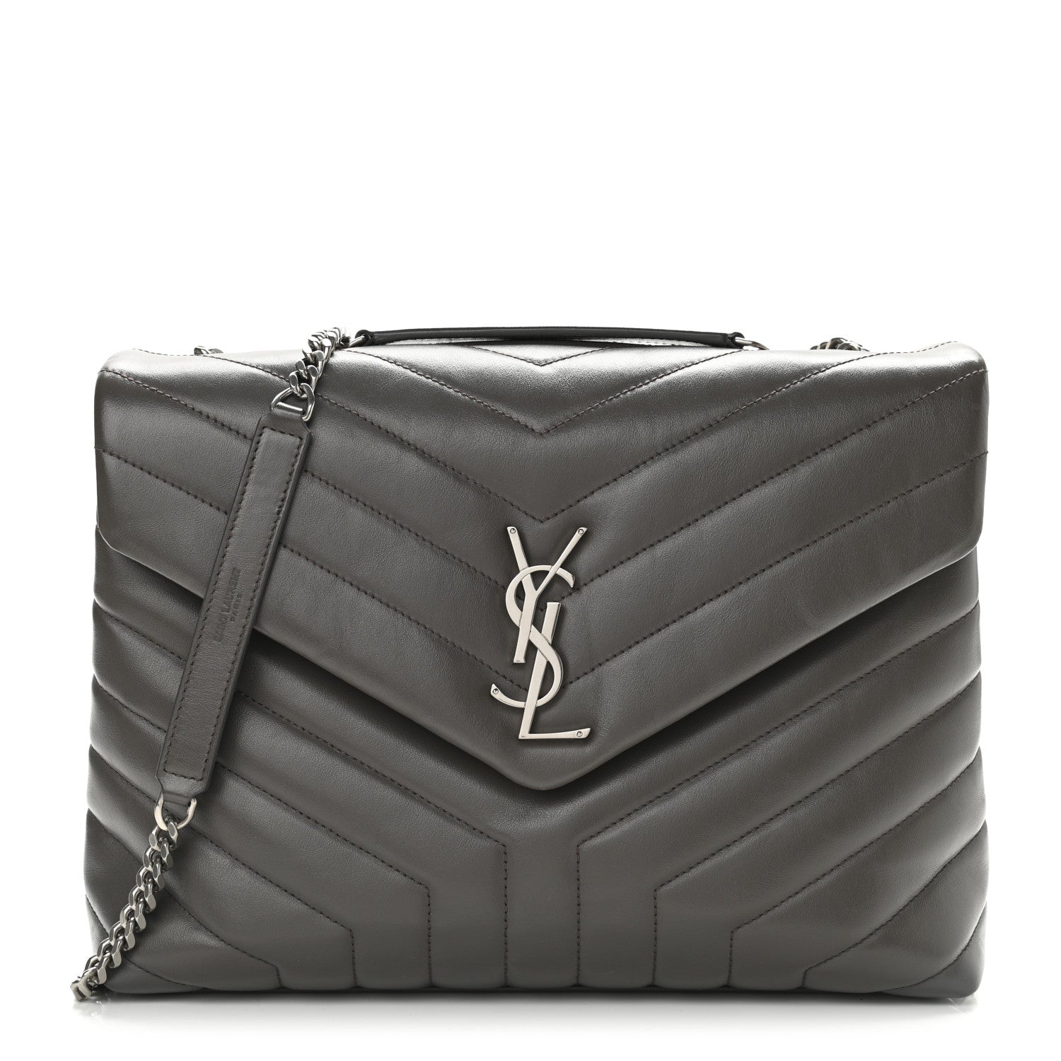 Saint Laurent Calfskin Y Quilted Monogram Medium Loulou Chain Satchel Pebble 1 of 8
