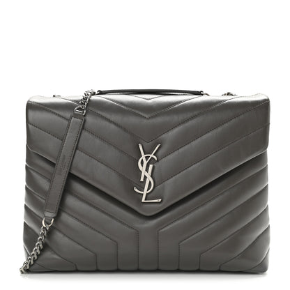 Saint Laurent Calfskin Y Quilted Monogram Medium Loulou Chain Satchel Pebble 1 of 8
