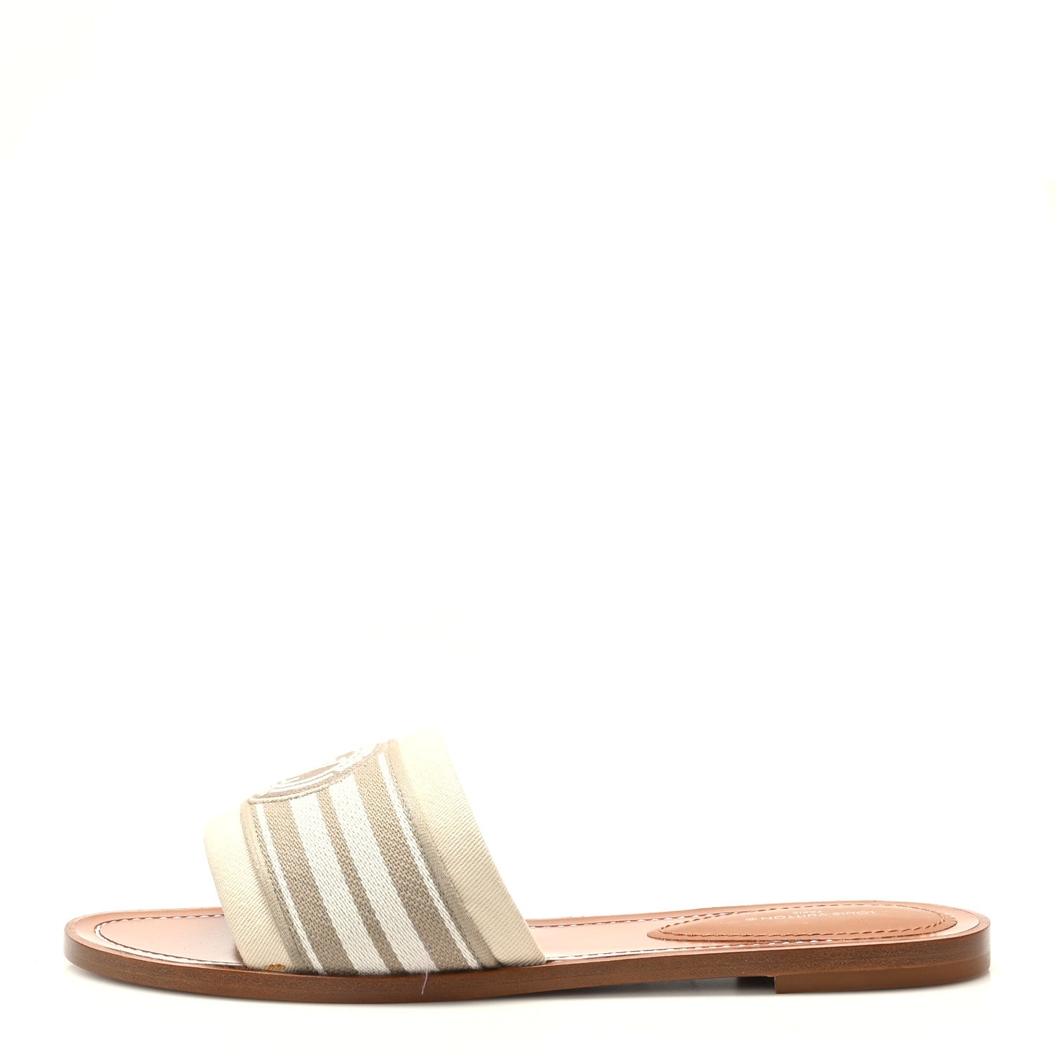 Louis Vuitton Canvas Calfskin Lock It Flat Mules 40 1 of 9