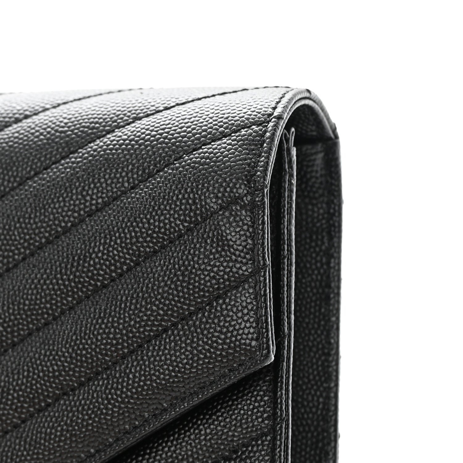 Saint Laurent Grain De Poudre Matelasse Chevron Monogram Envelope Clutch Black 10 of 10
