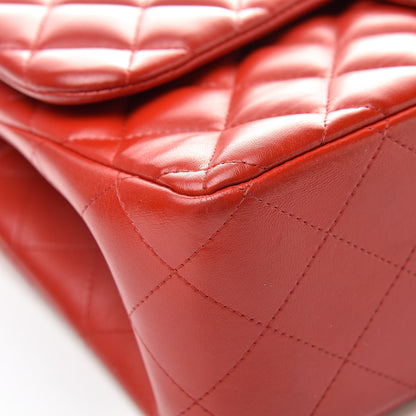 Chanel Lambskin Quilted Jumbo Double Flap Red 8 of 17