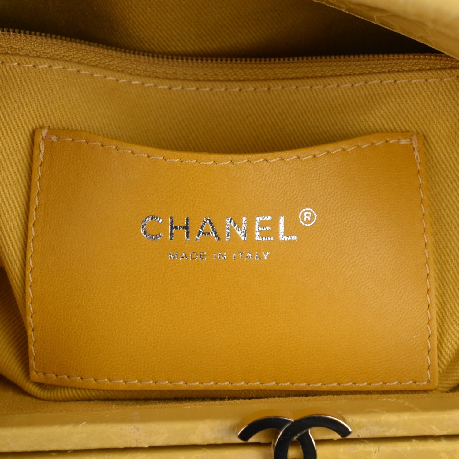 Chanel Glazed Calfskin Quilted Medium Just Mademoiselle Yellow 6 of 7