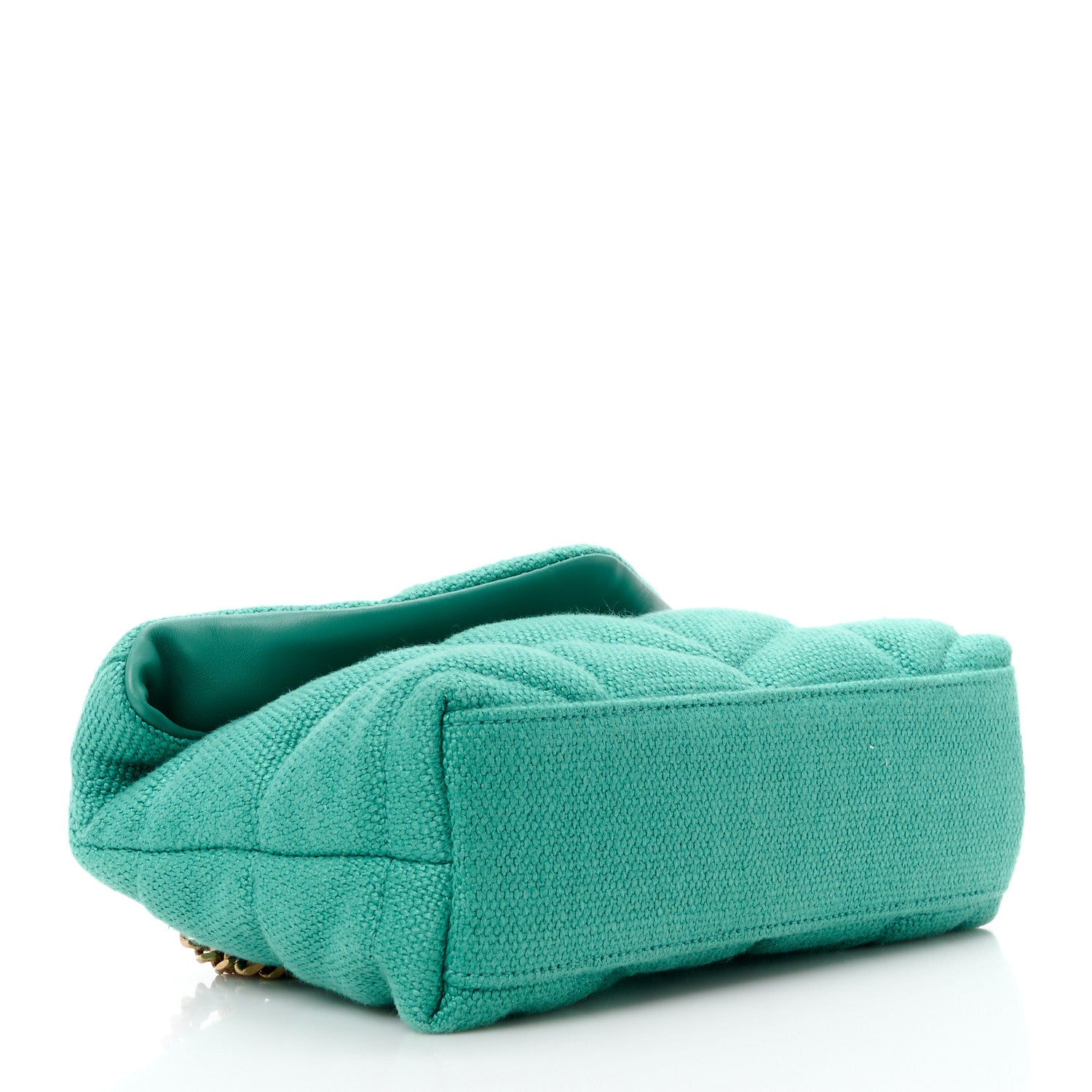 Saint Laurent Canvas Quilted Toy Loulou Puffer Monogram Chain Satchel Basil 4 of 12