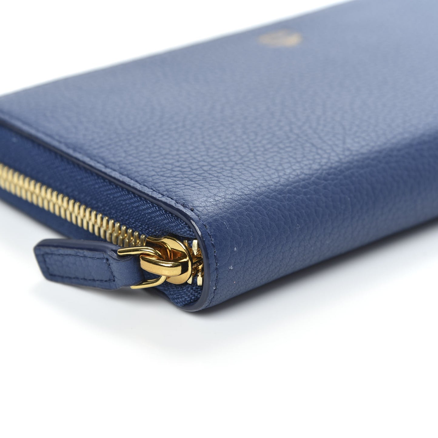 Calfskin Fontanellas Park Avenue Milla Zip Around Wallet Navy Blue