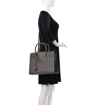 Saint Laurent Grained Calfskin Small Sac De Jour Fog 2 of 9