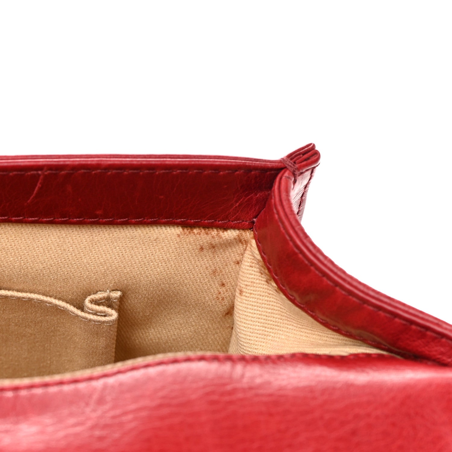 Chanel Aged Glazed Calfskin Quilted Large Boy Flap Red 12 of 18