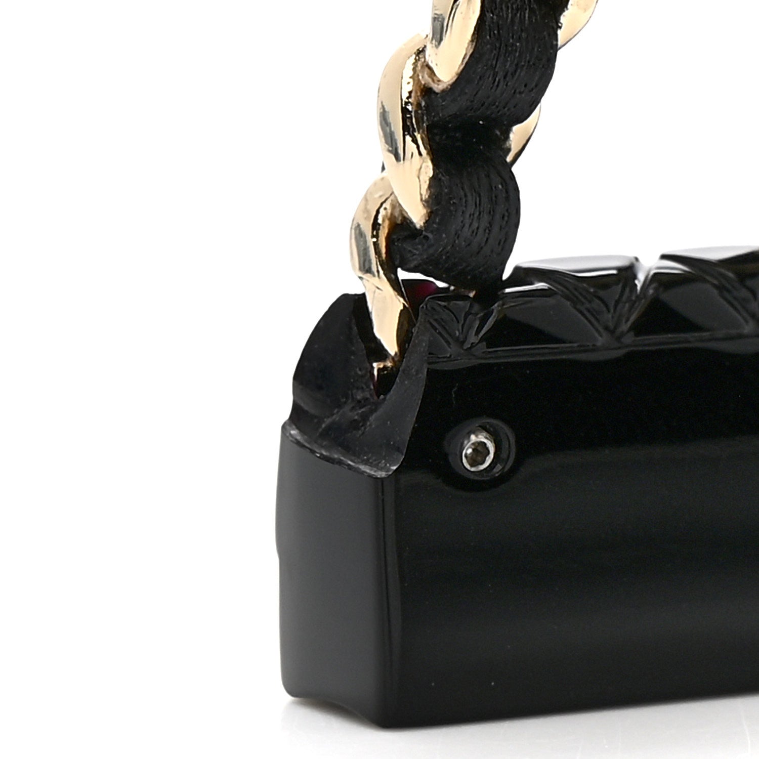 Chanel Metal Resin Lambskin Quilted CC Turnlock Chain Flap Bag Earrings Black Gold 6 of 8