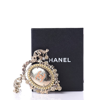 Chanel Metal Swing Pearl Crystal Charms Brooch Gold 4 of 4