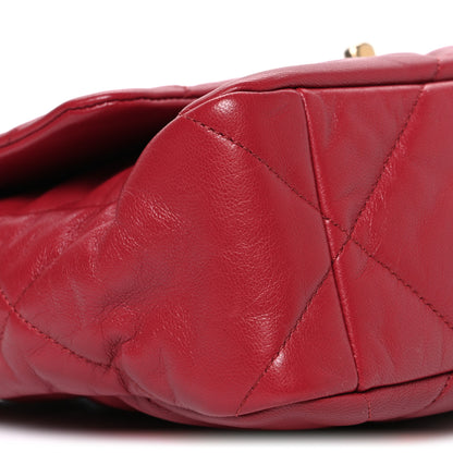 Chanel Goatskin Quilted Large Chanel 19 Flap Red 9 of 10