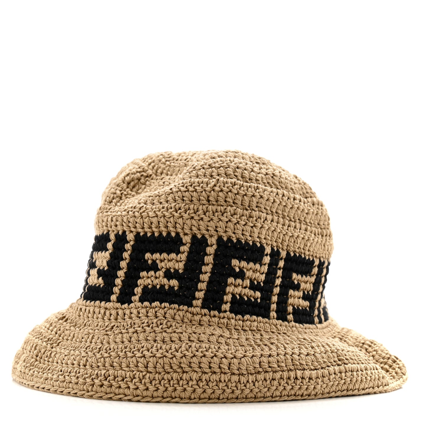 Cotton FF Woven Bucket Hat S Naturale Black