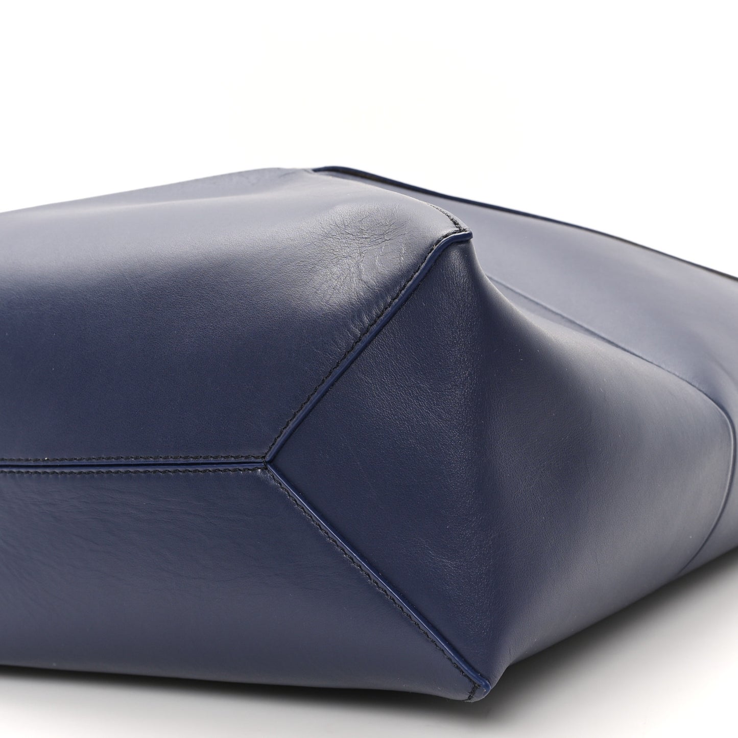 Shiny Calfskin Medium Puzzle Fold Tote Marine