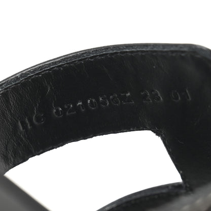 Hermes Box Calfskin Oran Sandals 38 Black 9 of 10