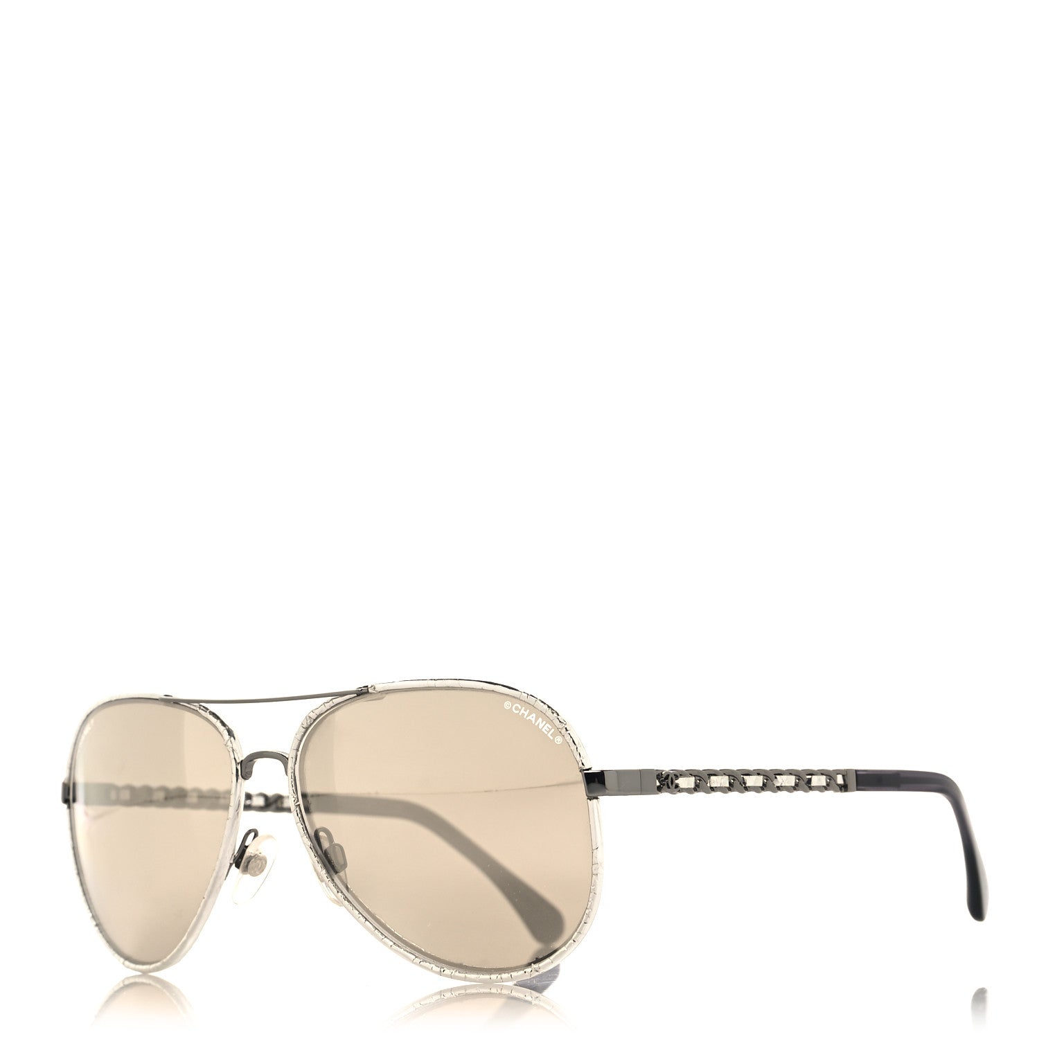Chanel Metal Polarized Pilot Winter Sunglasses 4219-Q Silver 1 of 8