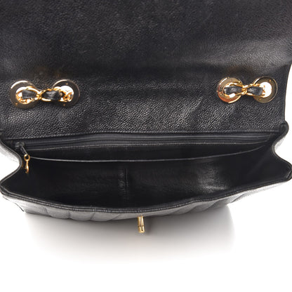 Chanel Caviar Vertical Quilted Jumbo Flap Black 6 of 15