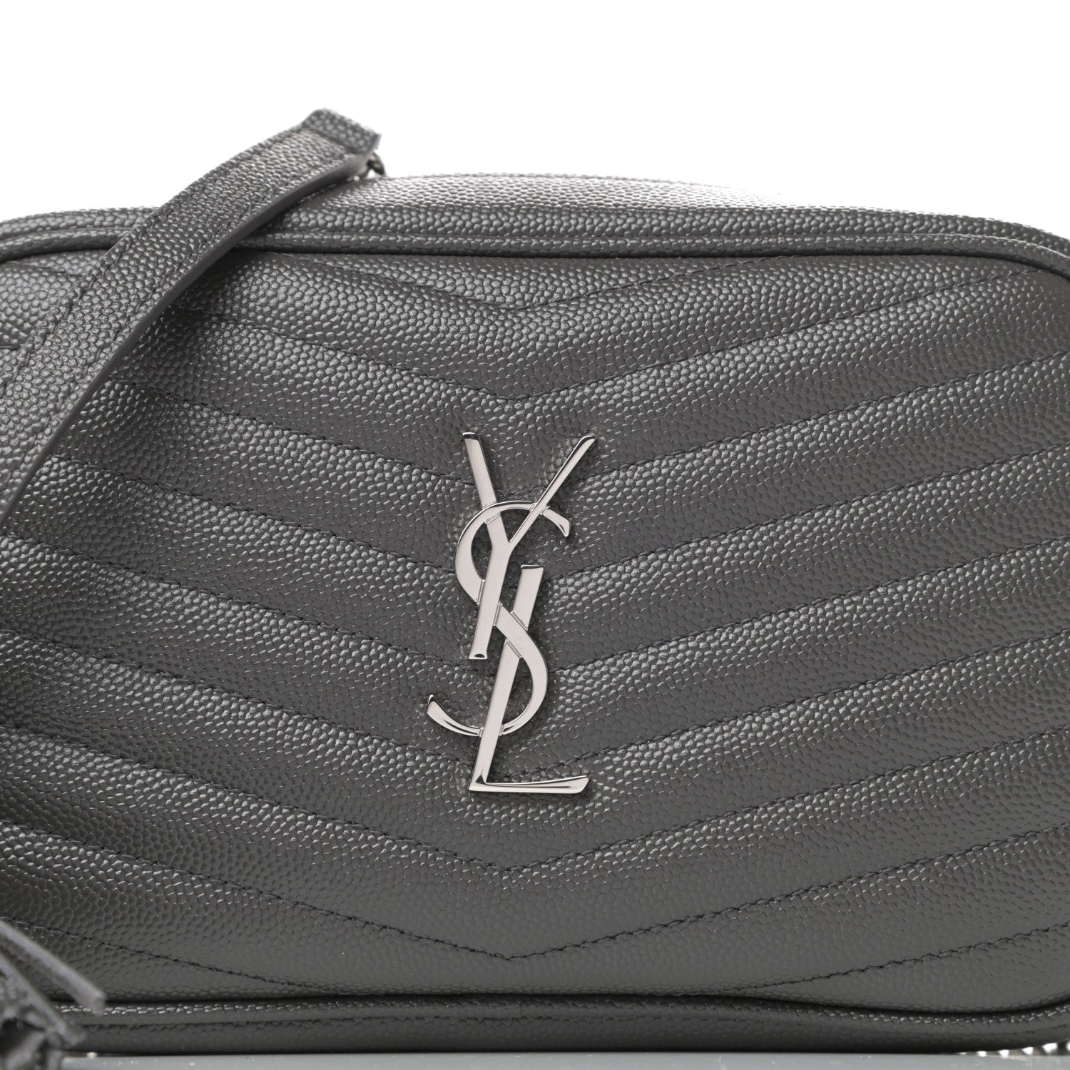 Saint Laurent Grain De Poudre Matelasse Monogram Mini Lou Camera Bag Asphalt 10 of 10