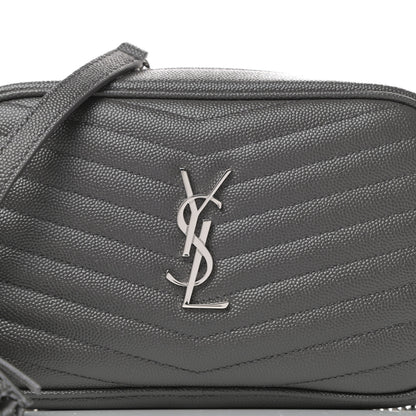 Saint Laurent Grain De Poudre Matelasse Monogram Mini Lou Camera Bag Asphalt 10 of 10