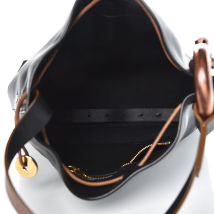 Tom Ford Calfskin Fisherman Hook Drawstring Hobo Bag Black 5 of 12