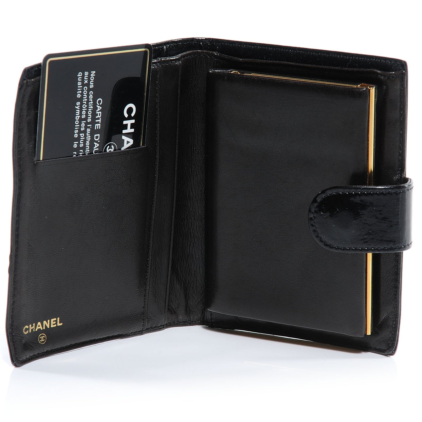Patent CC French Wallet Black