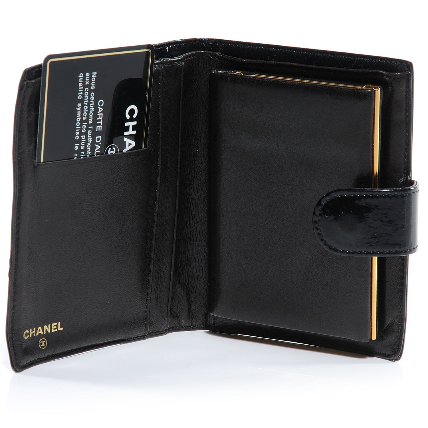 Chanel Patent CC French Wallet Black 5 of 7