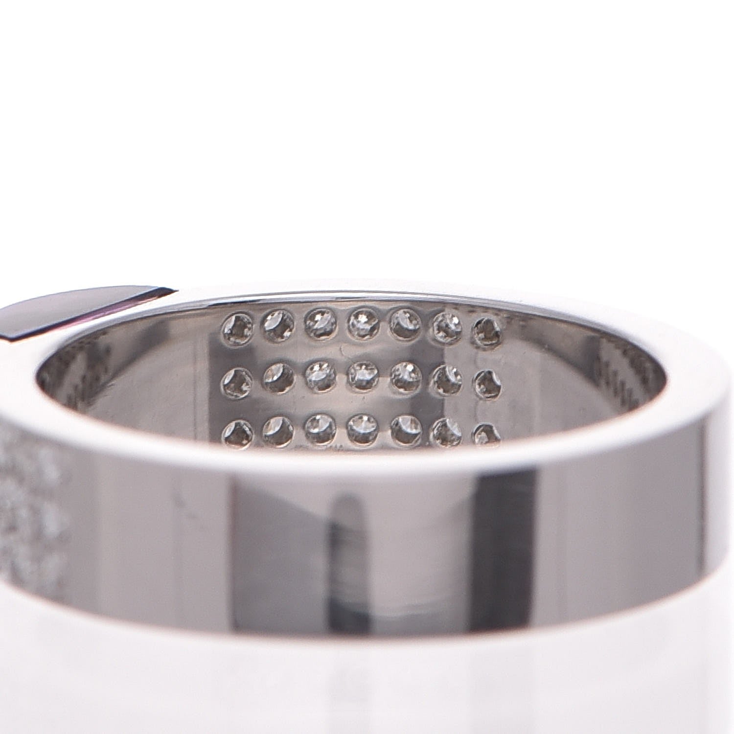 Gucci 18K White Gold Amethyst Diamond Band Ring 53.5 6.5 6 of 7