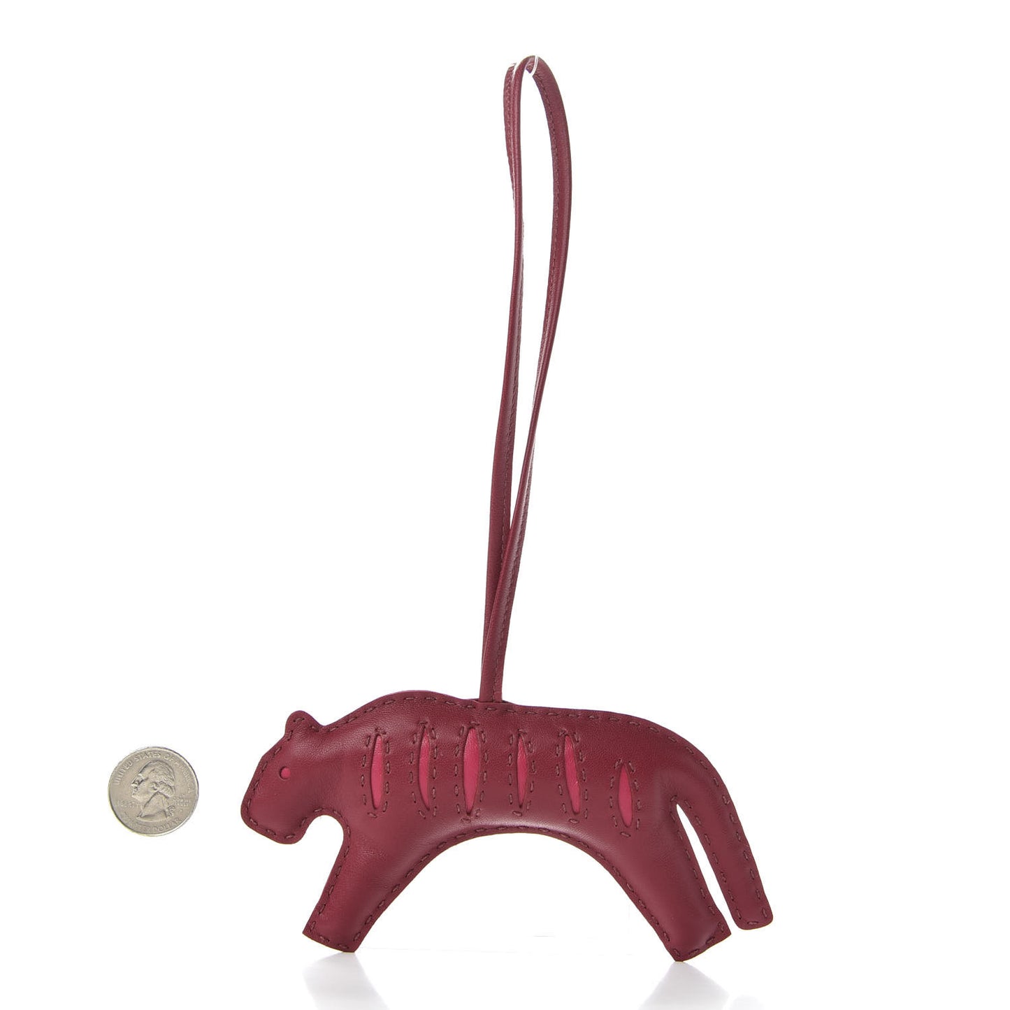 Milo Lambskin Rooroo Bag Charm Rouge H Rose Ete