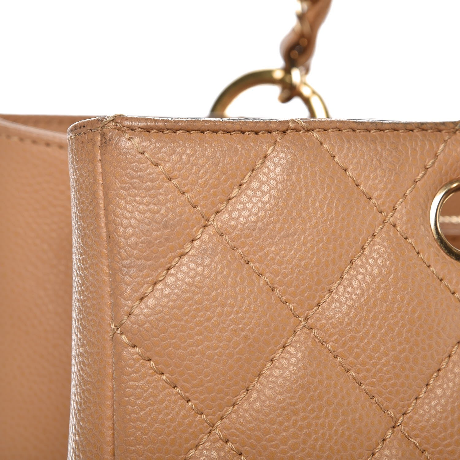Chanel Caviar Quilted Grand Shopping Tote GST Beige 23 of 25