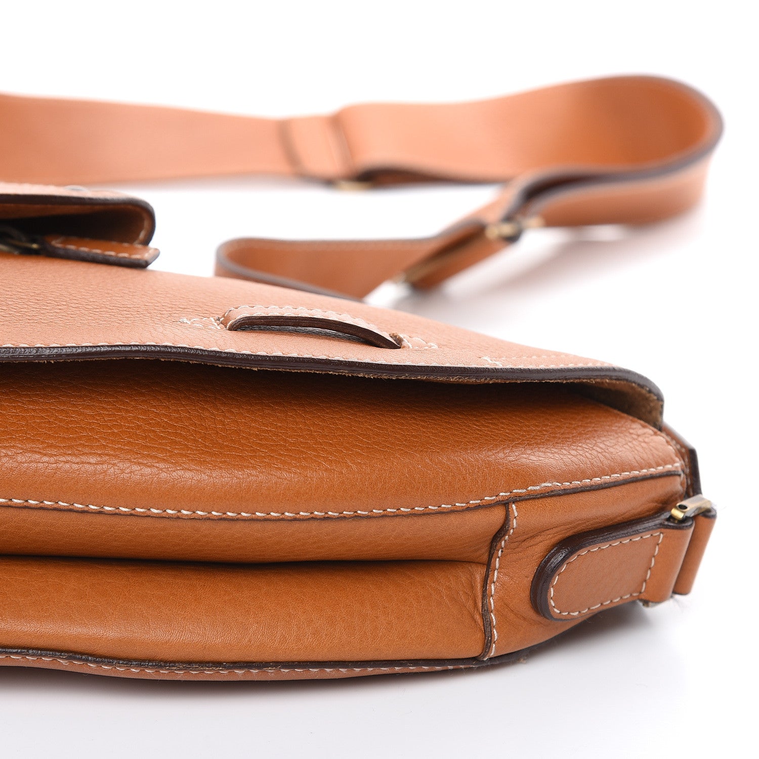 Christian Dior Calfskin Baudrier Saddle Bag Tan 10 of 13