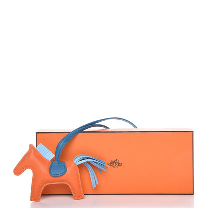 Hermes Milo Lambskin Grigri Rodeo Horse Bag Charm PM Feu Celeste Bleu Izmir 4 of 4