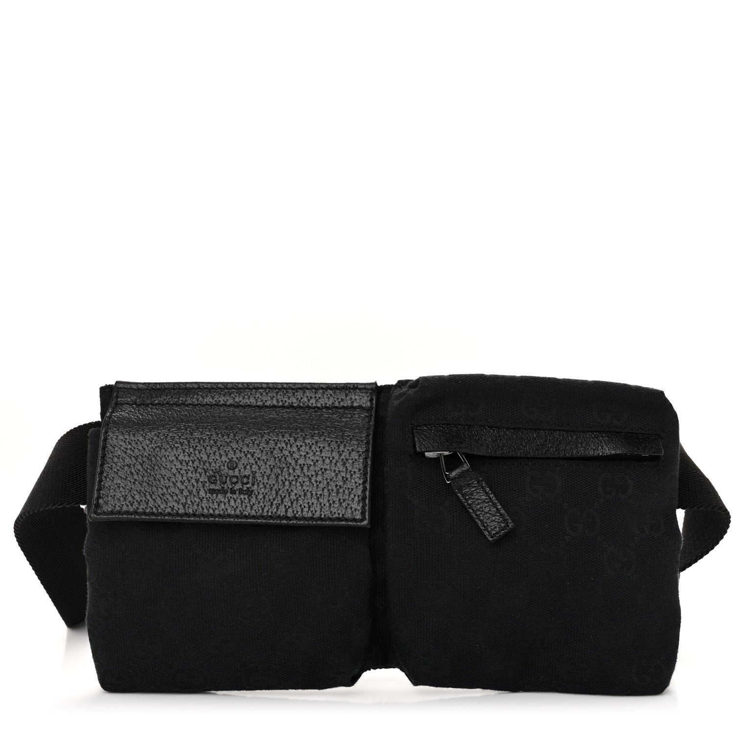 Gucci GG Monogram Double Pocket Belt Bag Black 1 of 11
