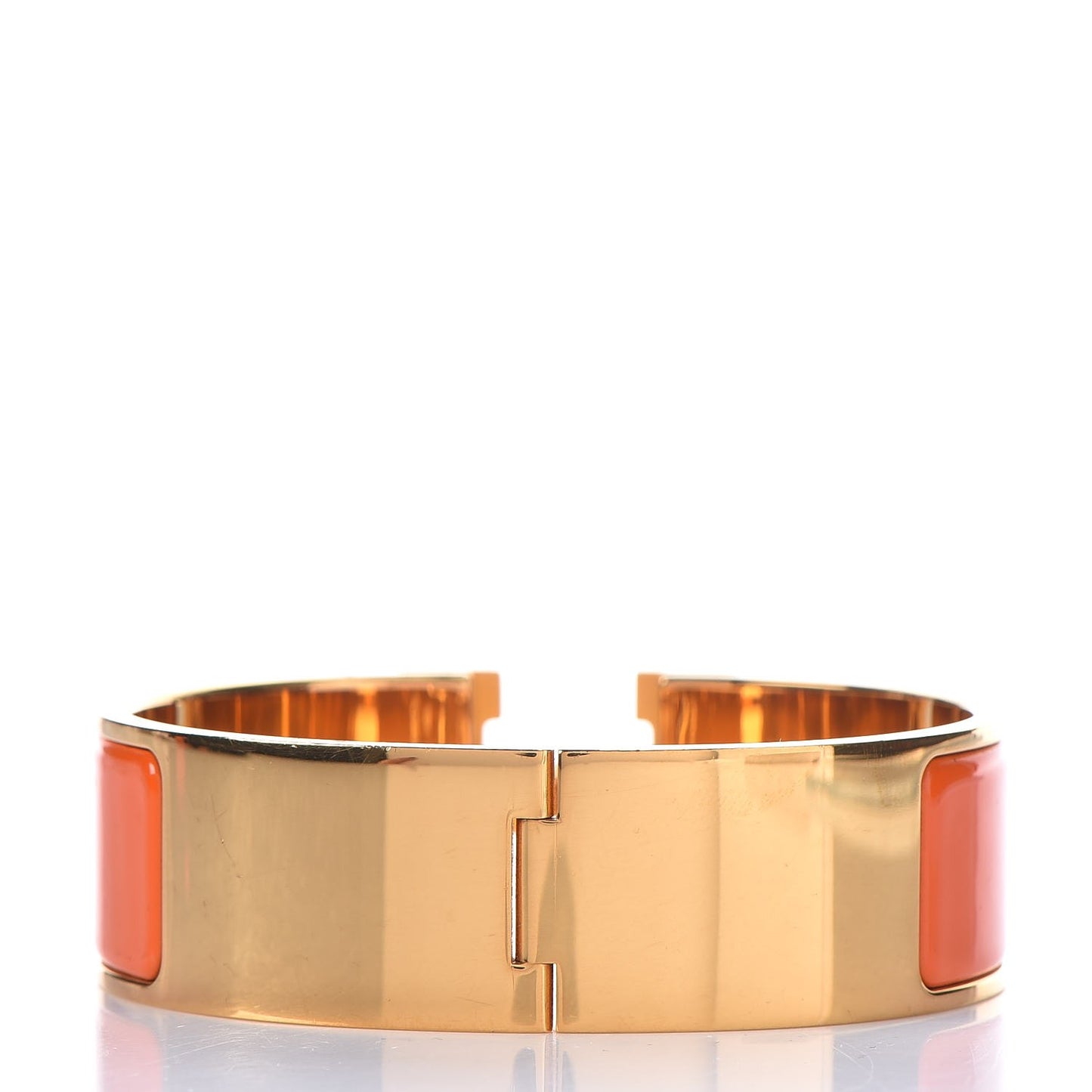 Enamel Wide Clic Clac H Bracelet GM Orange