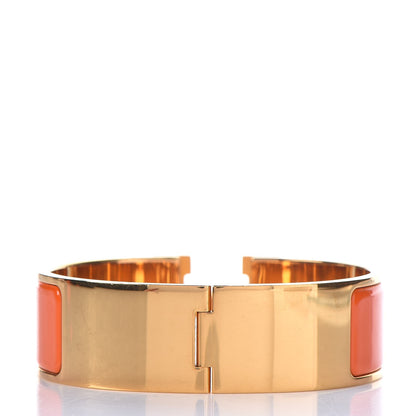 Hermes Enamel Wide Clic Clac H Bracelet GM Orange 3 of 5