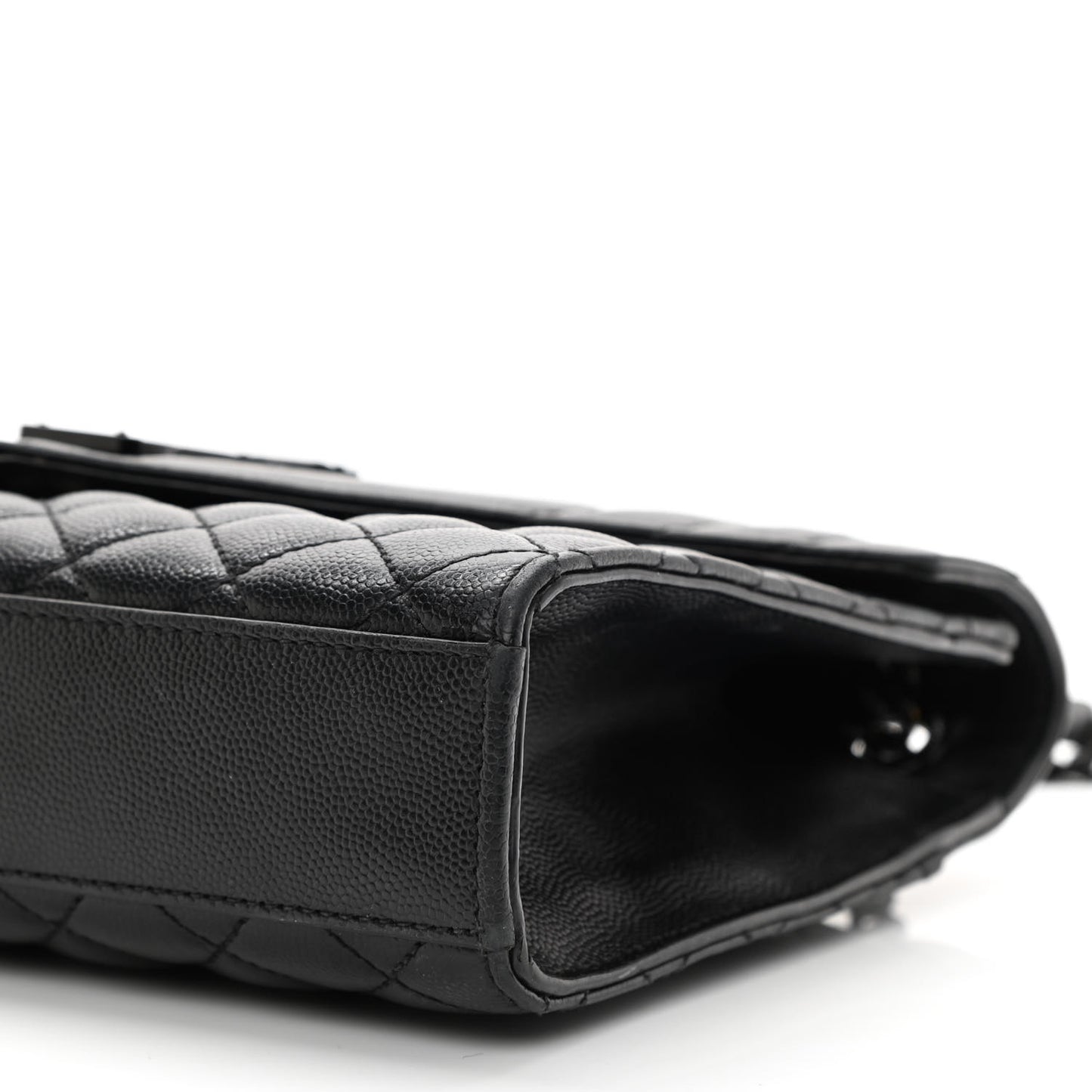 Grain De Poudre Textured Mixed Matelasse Triquilt Medium Monogram Satchel Black