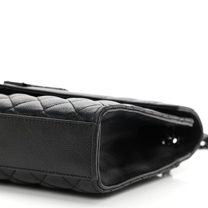 Saint Laurent Grain De Poudre Textured Mixed Matelasse Triquilt Medium Monogram Satchel Black 11 of 13