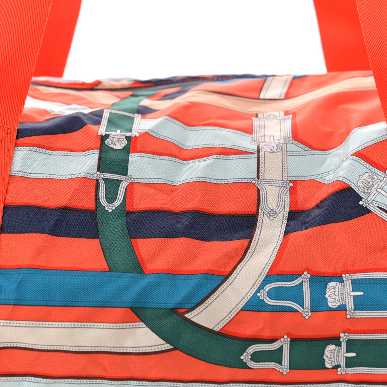Hermes Silk Barenia Cavalcadour Duffle Orange Poppy Fauve 7 of 10