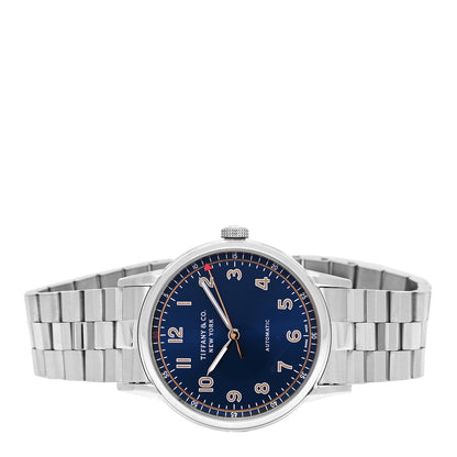 Tiffany Stainless Steel 34mm CT60 3-Hand Automatic Watch Blue 2 of 5