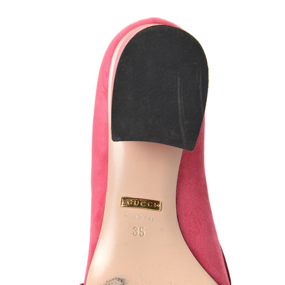 Gucci Kid Scamosciato GG Marmont Fringe 50mm Loafer Pumps 35 Hot Pink 9 of 11