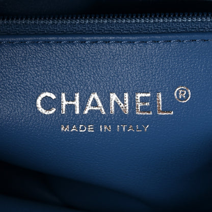 Chanel Denim Quilted Camellia Sweetheart Mini Flap Blue 6 of 11