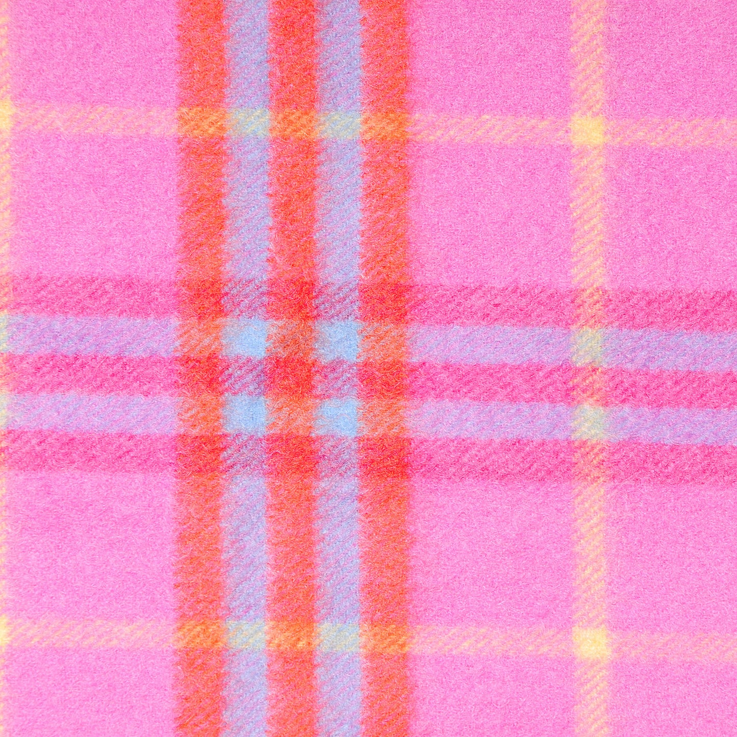 Cashmere Check Fringe Scarf Pink