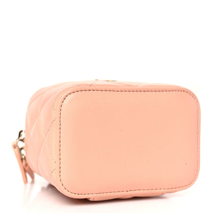 Chanel Lambskin Quilted Pearl Crush Mini Vanity Case With Chain Beige 4 of 9